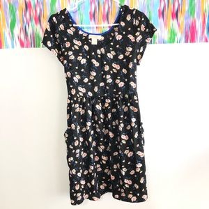 Band of Gypsies black floral dress, size 14